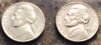 1955 P & D  Jefferson Nickel - BU Set Pulled From OBW Rolls
