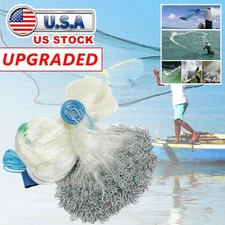 20-30ft Fishing Cast Net Easy Throw Hand Cast Strong Nylon Mesh for Bait Trap