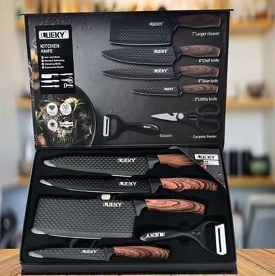 6pcs Kitchen Chef'S Knife Set, Stainless Steel Sharp Blade Chef'S