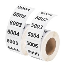0.8x1.6" Inventory Sticker, 2 Roll 5001-6000  6001-7000 Number Label 2000 Tags