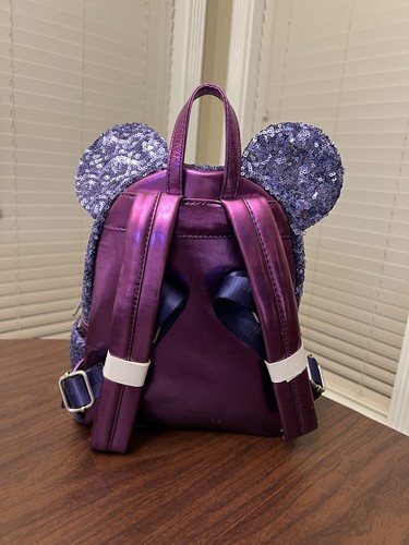 Disney Parks Loungefly Purple Potion Mickey Mouse Sequin Mini Backpack Bag - Picture 2 of 14