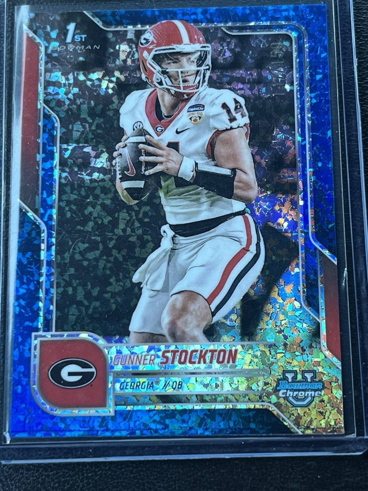 2025 BOWMAN CHROME U GUNNER STOCKTON  /150 BLUE MINI DIAMONDS 1ST GEORGIA SP