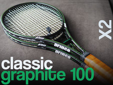   MATCHED SET  Prince Classic Graphite 100 - Leather/New Strings/Extra Grommets