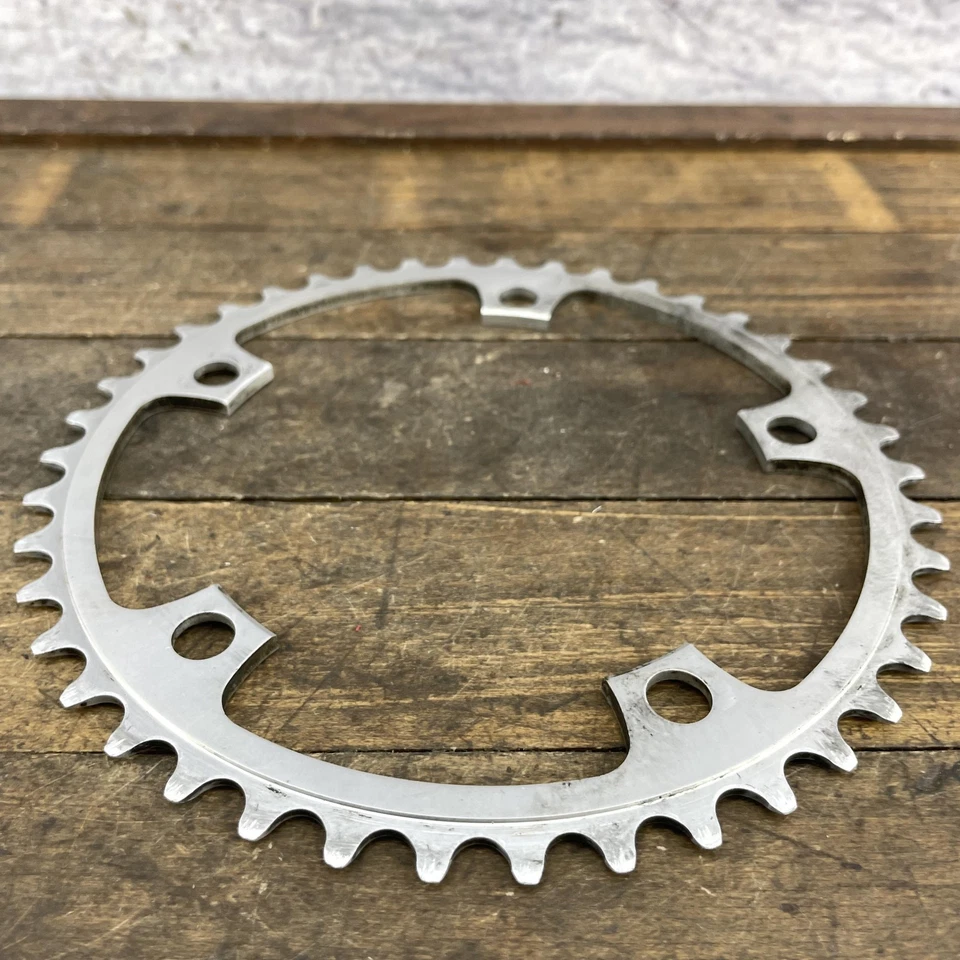 Vintage Suntour Chainring 42T 130mm BCD 5-Bolt Road Bike Silver Alloy Single - Image 4 of 4