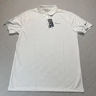 Nike Golf Shirt Men Large Standard Fit PGA Tour Custom Embroidered White - Flaws