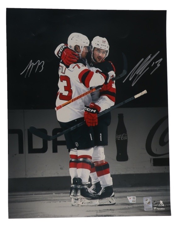 Tyler Toffoli & Nico Hischier Signed New Jersey Devils 16x20 Photo (Fanatics)