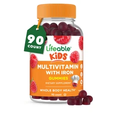 Lifeable Kids Multivitamin with Iron Gummies | Great Tasting Vitamins for Kids