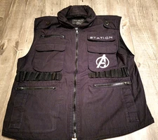 ROTHCO RANGERS TACTICAL POCKET ZIP HUNTING VEST BLACK AVENGERS S.T.A.T.I.O.N Sm