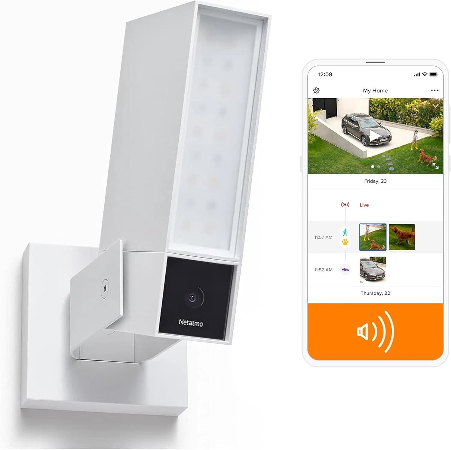 Image of Netatmo New Presence Videocamera Esterna Di Sorveglianza Intelligente con sirena Da 105dB, Wi-Fi