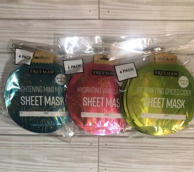Freeman Sheet Face Masks Christmas Stocking Stuffer Brightens 4pack (Set Of 3)
