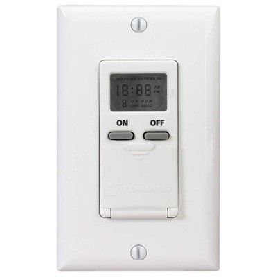 White Programmable Timer 15 Amp 24 Hour 7 Day Control for Lights Fans Pumps
