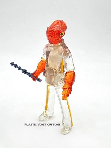 Vintage Kenner Style Custom Star Wars Clear Admril Akbar READ DESCRIPTION