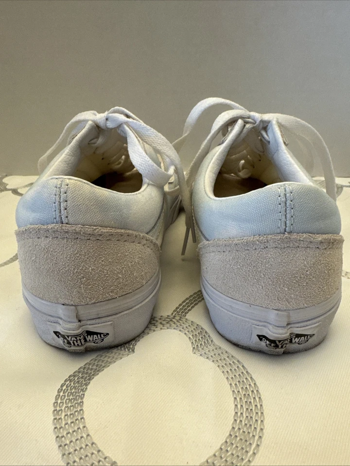 Zapatos para mujer Van Old Skool lavado blanqueador/verdadero blanco gamuza fuera de la pared talla 6 Foto 4 de 4