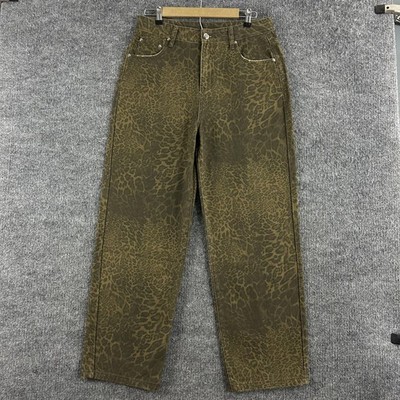 Killtec Jeans Mens 32 Mocha Leopard Baggy Green Denim Streetwear Grunge Punk