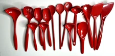 LOT of 15 Rosti & Hutzler Red Melamine Kitchen Utensils Danish Modern Vintage