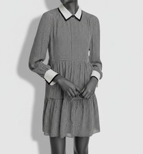 Alice + Olivia Women's Black White Houndstooth Pullover Carol Dress Size XS