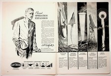 Raytheon 1959 Vintage Magazine Ad 2-Page Spread Cold War Era Aerospace Defense