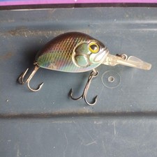 Lucky CRAZY CRADLE Crankbait Fishing Lure Green/Gold, Slightly Used