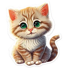 Cute Orange Kitten - Vinyl Decal Sticker - Car Window Laptop - ebn8782