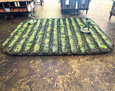 Scratch Built Bolt Action Tabletop Wargame Terrain Crop Field / Farm Field Mat
