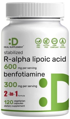 DEAL SUPPLEMENT R Alpha Lipoic Acid 600mg with 120 Count (Pack of 1) 