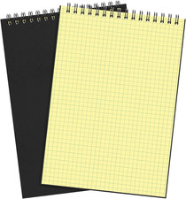 Engrowtic 2 Pack Graph Paper Spiral Notepad A5 Top Wirebound Notepad Grid