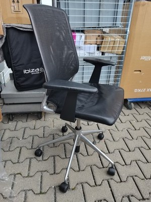Vitra-Meda Chair-Konferenzstuhl auf Rollen-Leder/Netz-schwarz- Rechnung (98)