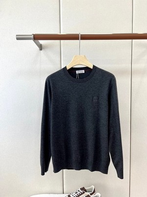 Brunello Cucinelli Men's Fall/Winter Knit Crewneck Sweater Gray
