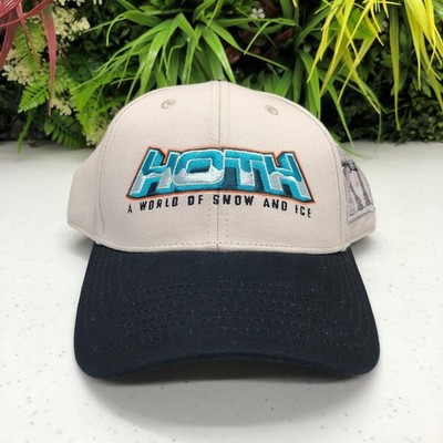 Star Wars Hoth Hat Cap Snap Back Mens One Size Beige Navy AT-AT Embroidered Logo