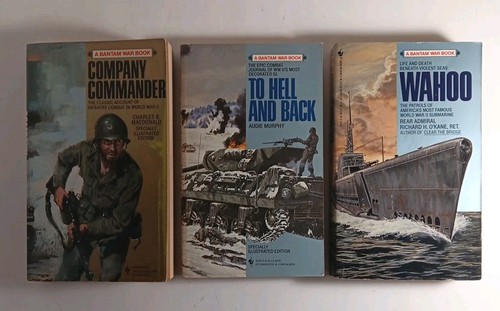 A Bantam War Book Lot Of 3 Company Commander, Wahoo, To Hell And Back WW2 Combat