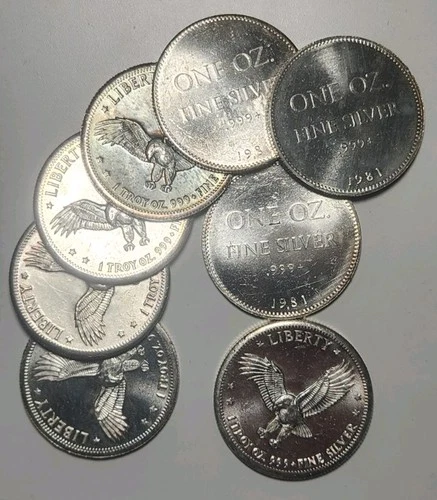 Vintage 1oz Hoffman And Hoffman .999 Fine Silver "Eagle" Round