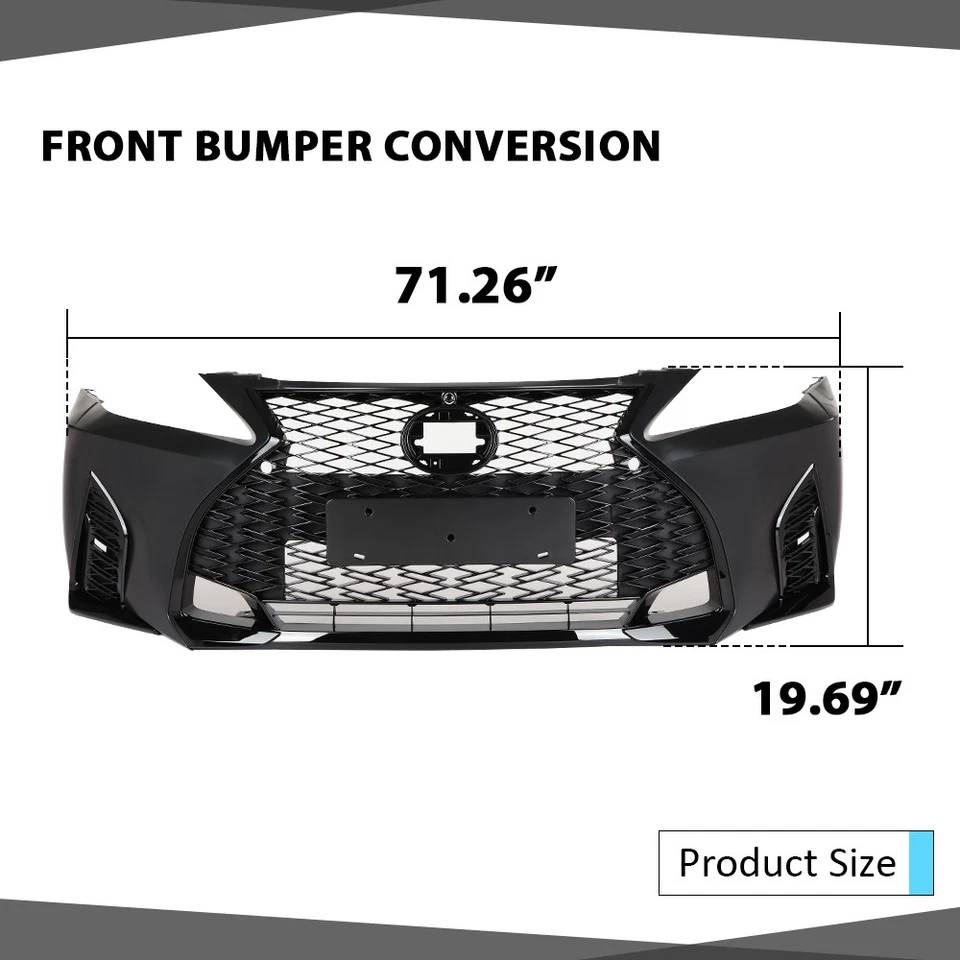 Fit For 2006-2013 Lexus IS250 IS350 Front Bumper Conversion to 21+ F-Sport - Image 4 of 4