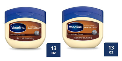 Vaseline Original Cocoa Butter Moisture Petroleum Jelly, 13 oz pack of 2