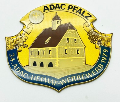 ADAC Plakette 1979 Messing Pfalz 24. Heimatwettbewerb Andenken Sammler Emblem