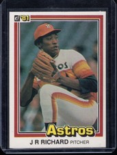 1981 Donruss #140 J.R. Richard Near Mint , Free Shipping