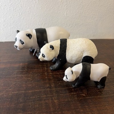 Panda Bear Figure Lot of 3   Target & Safari Ltd 1996   Adult & Baby Pandas