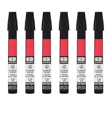 The Original Chartpak, Tri-Nib, Life Red, Box of 6 (P80)