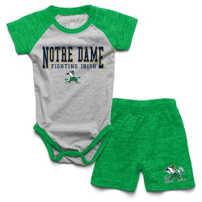 Wes and Willy Baby College Cloudy Yarn Romper and Short Set Multiple Teams