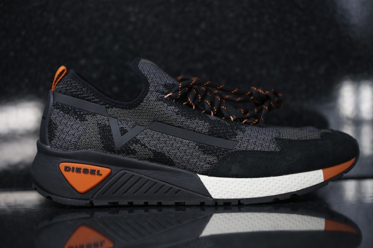 Diesel S-KBY Black Orange White Men Shoes Trainers Size UK