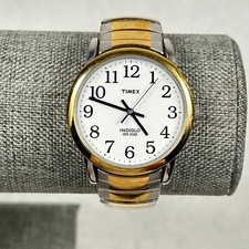 Timex Watch Mens 35mm Two Tone Indiglo Easy Reader Expansion New Battery