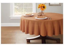 New Hemstitch Spice Cotton Blend 70" Round Tablecloth