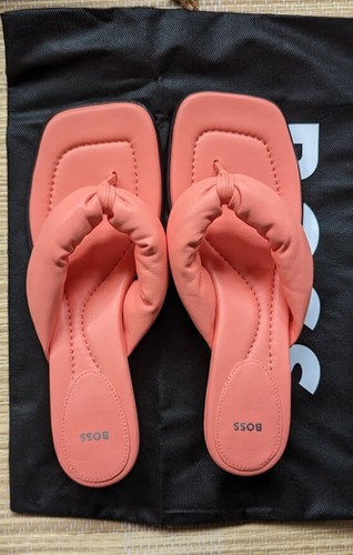Hugo Boss women's Gillian Thong sandals - All leather/Lambskin, made in Italy - Picture 4 of 15