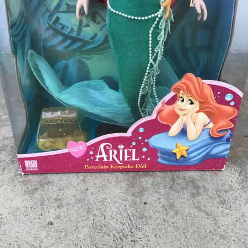 Disney's Little Mermaid Ariel Porcelain Keepsake Doll Brass Key 2003 NIB - Picture 2 of 10