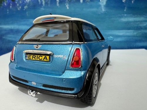 PERSONALISED PLATES Blue Mini Cooper S Toy Car MODEL boy girl mum dad gift NEW - Picture 10 of 11