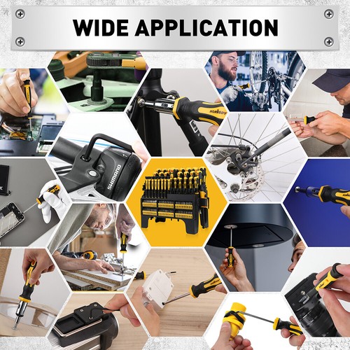 HORUSDY 140Pcs Magnetic Screwdriver Set Hex Keys Magnetizer Demagnetizer DIY - Picture 10 of 12