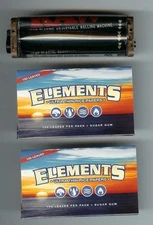 RAW 2 way Adjustable 70mm Rolling Machine & 2 Packs Single Wide ELEMENTS Papers