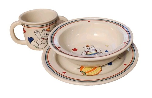 EPOCH Circus Bear 3 Piece Childrens Toddlers Set - Mug, Plate, & Bowl - Picture 2 of 9