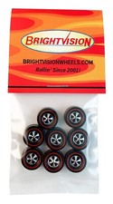 8 Brightvision Redline Wheels - 8 Large Deep Dish Bright Chrome Bearing Style