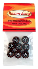 8 Brightvision Redline Wheels - 8 Large Deep Dish Bright Chrome Style