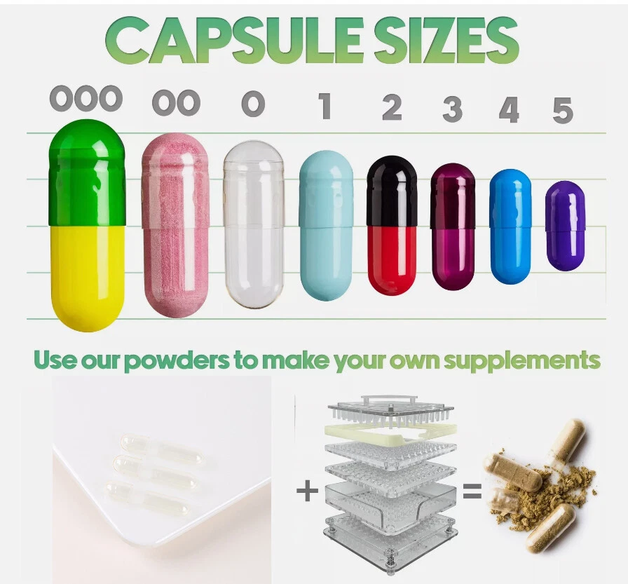 Tamaño 00 Cápsulas Vacías Separadas 10.000 Unidades Claro Vacío Gelatina Halal Kosher Foto 3 de 4